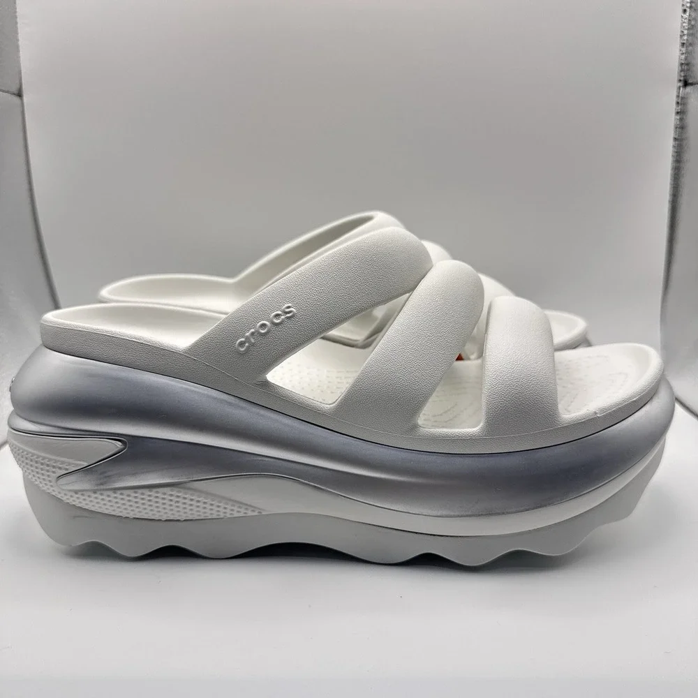 Crocs Unisex Mens 6 Womens 8 Mega Crush Metallic Triple Strap